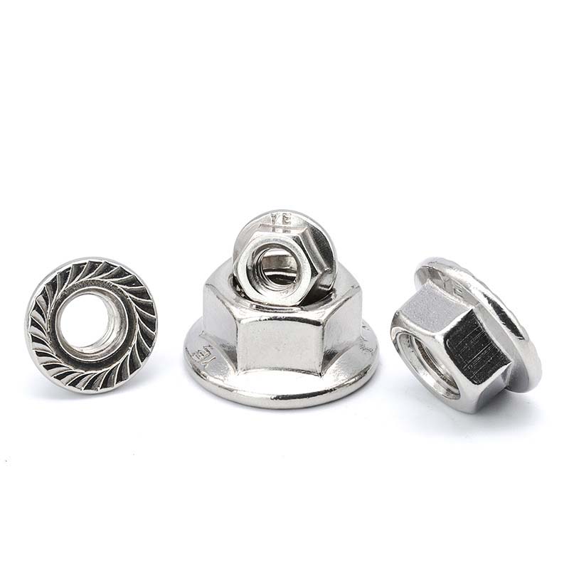 Kacang flange hexagon dengan benang padang halus