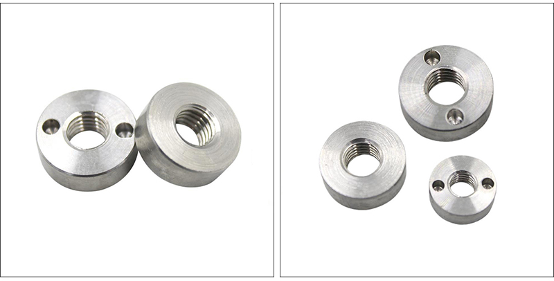 Single side drilled round nut