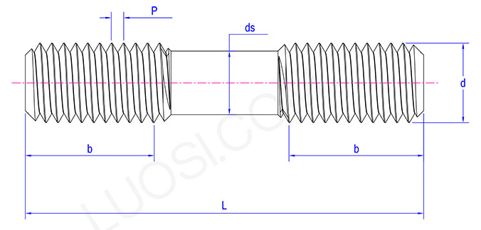 Clamping type double end studs
