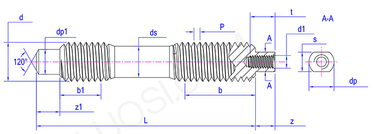 Type BT double end studs with hole