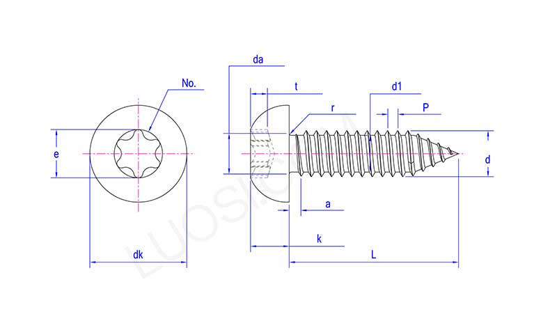 Reliable 6 Lobe Pan Head Self Tapping Screws