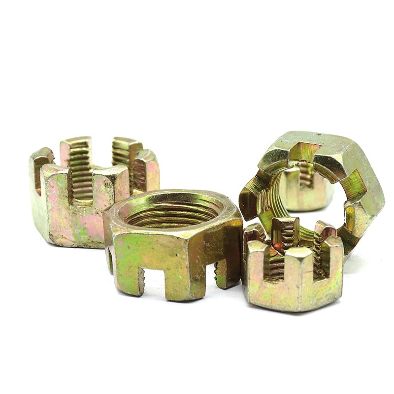 Nut mahkota machined ketepatan dengan slot